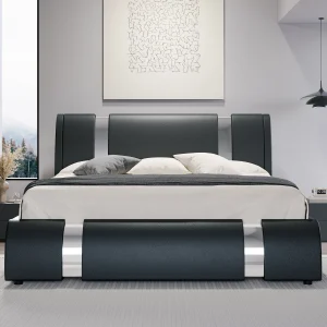 Platform Bed with Height-Adjustable Headboard