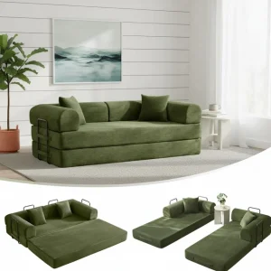 79" Convertible Sofa Bed with Removable Armrests