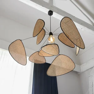 Rattan chandelier Wicker Suspension lamp Screen