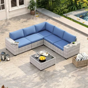 6 Piece Outdoor Sectional Sofa Set