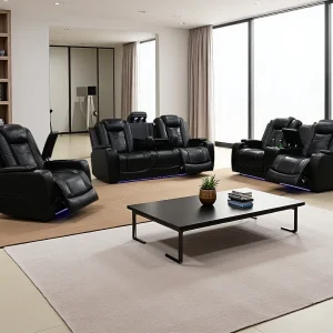 Recliner Sofa Set with LED